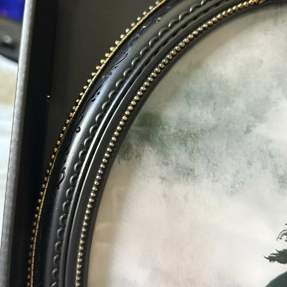 Marmont Hill Witch on Broom Framed Art HALLOWEEN Decor Black Gold 11x14